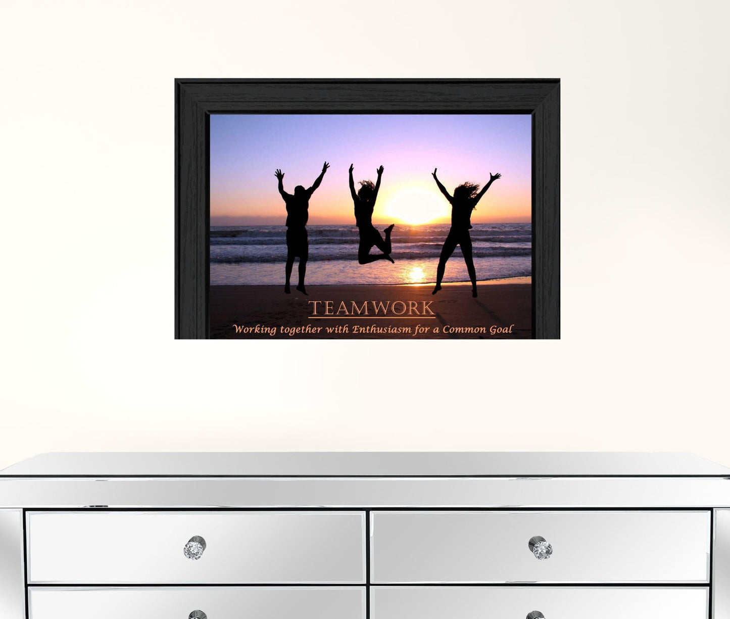 Teamwork 3 Black Framed Print Wall Art