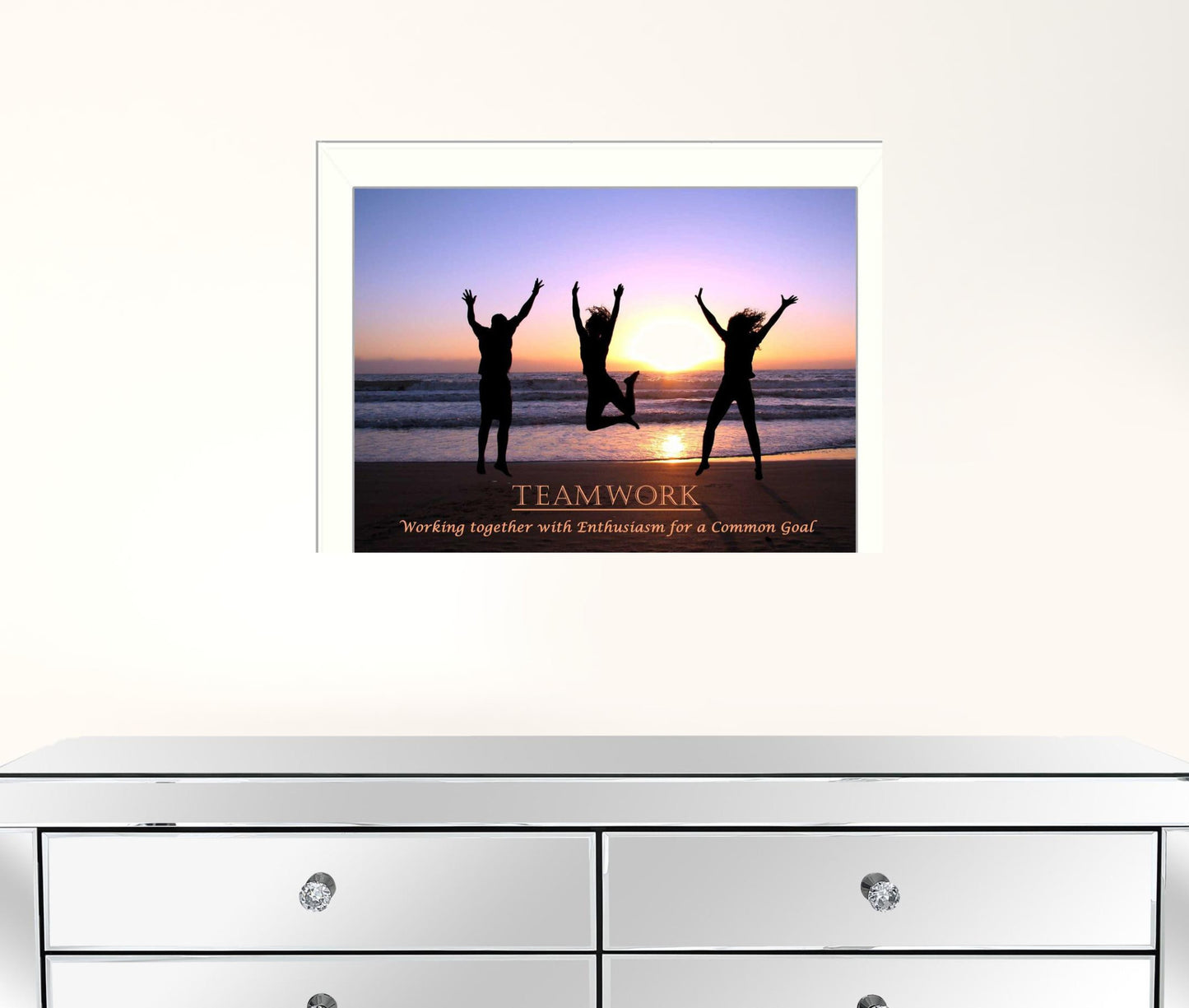 Teamwork 4 White Framed Print Wall Art