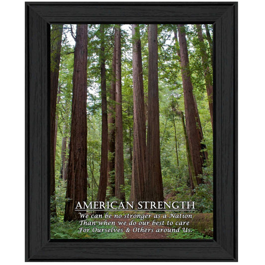 American Strength 3 Black Framed Print Wall Art