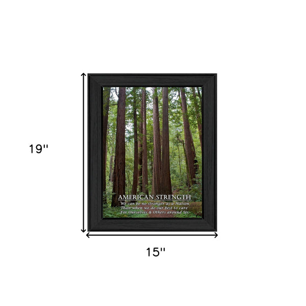 American Strength 3 Black Framed Print Wall Art