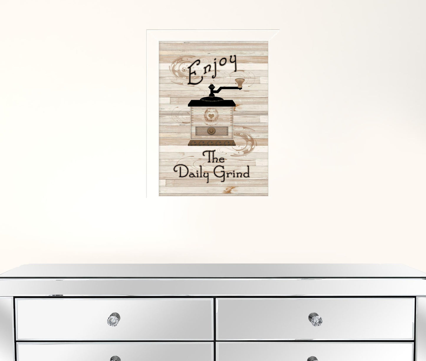 The Daily Grind 4 White Framed Print Kitchen Wall Art