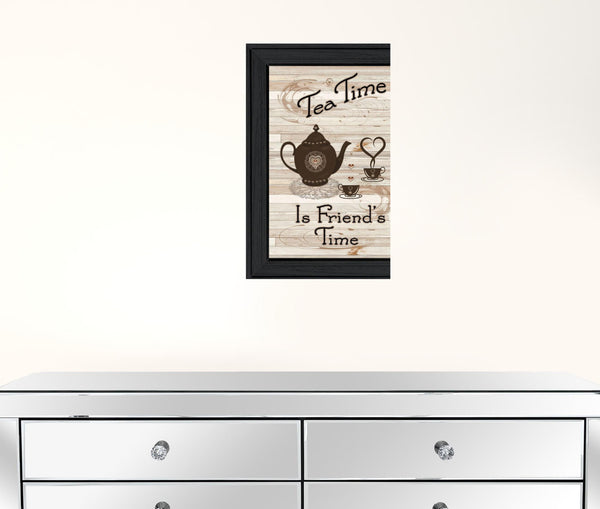 Tea Time 2 Black Framed Print Kitchen Wall Art