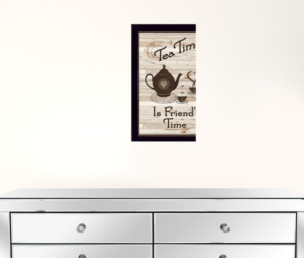 Tea Time 3 Black Framed Print Kitchen Wall Art