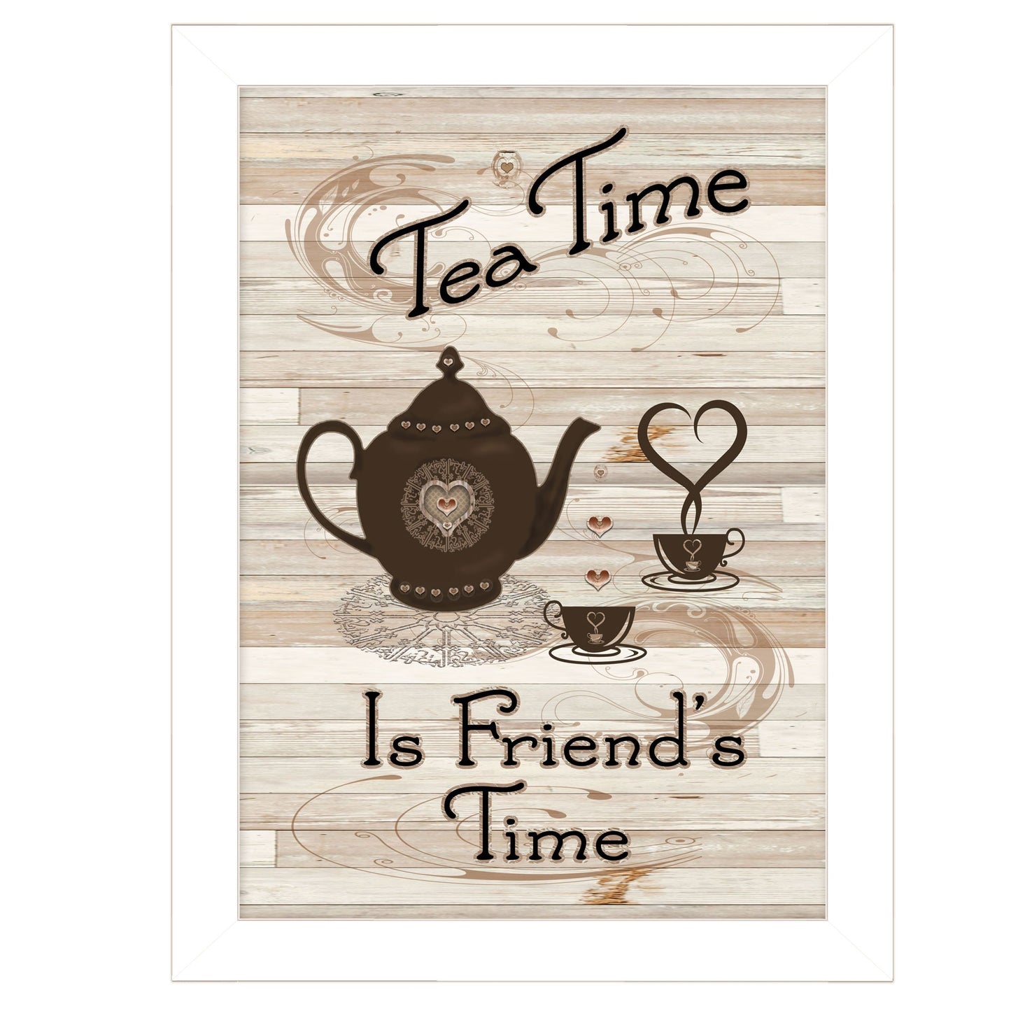 Tea Time 4 White Framed Print Kitchen Wall Art