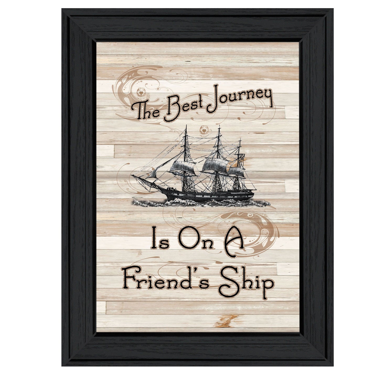 Friendship Journey 1 Black Framed Print Wall Art