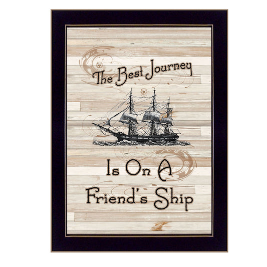 Friendship Journey 2 Black Framed Print Wall Art