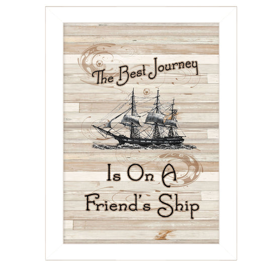 Friendship Journey 3 White Framed Print Wall Art