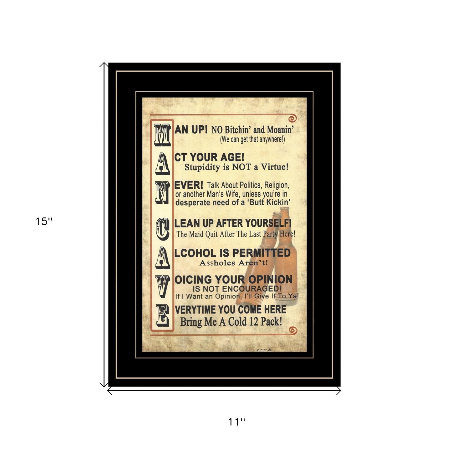 Man Up 1 Black Framed Print Wall Art