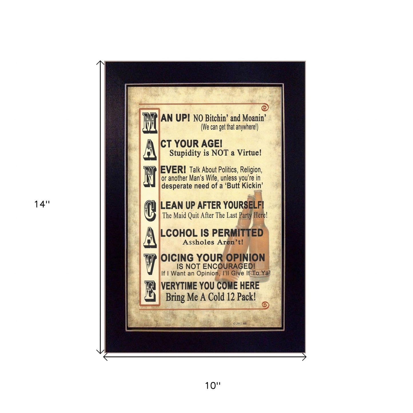 Man Up 2 Black Framed Print Wall Art