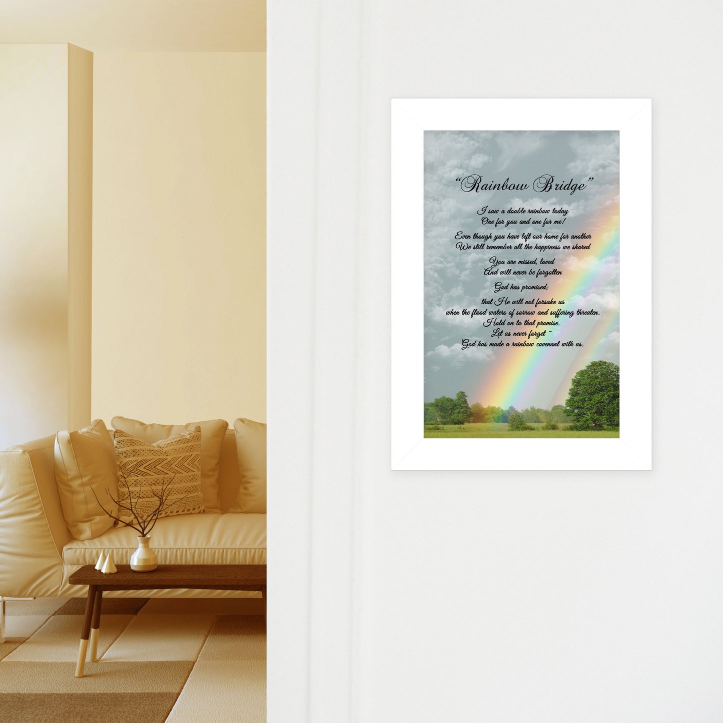 Rainbow Bridge 2 White Framed Print Wall Art