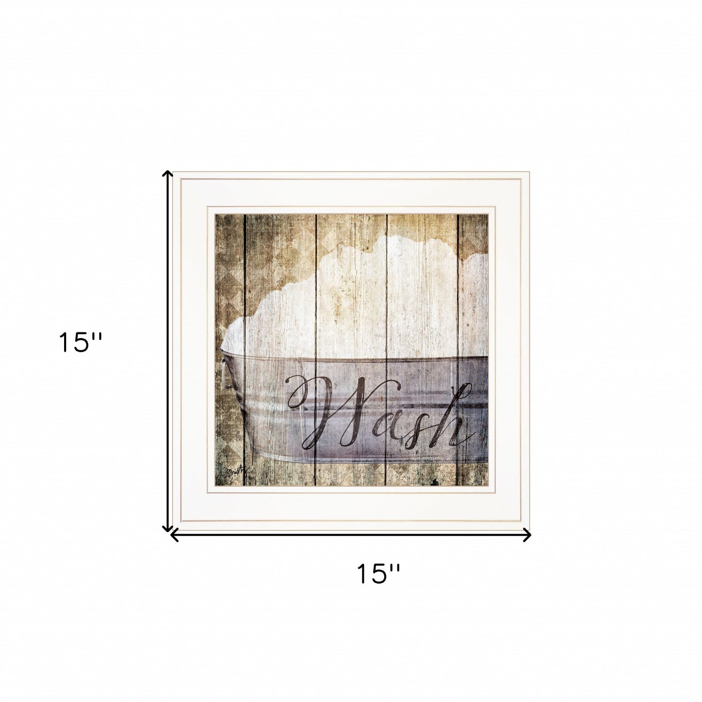 Wash 1 White Framed Print Wall Art