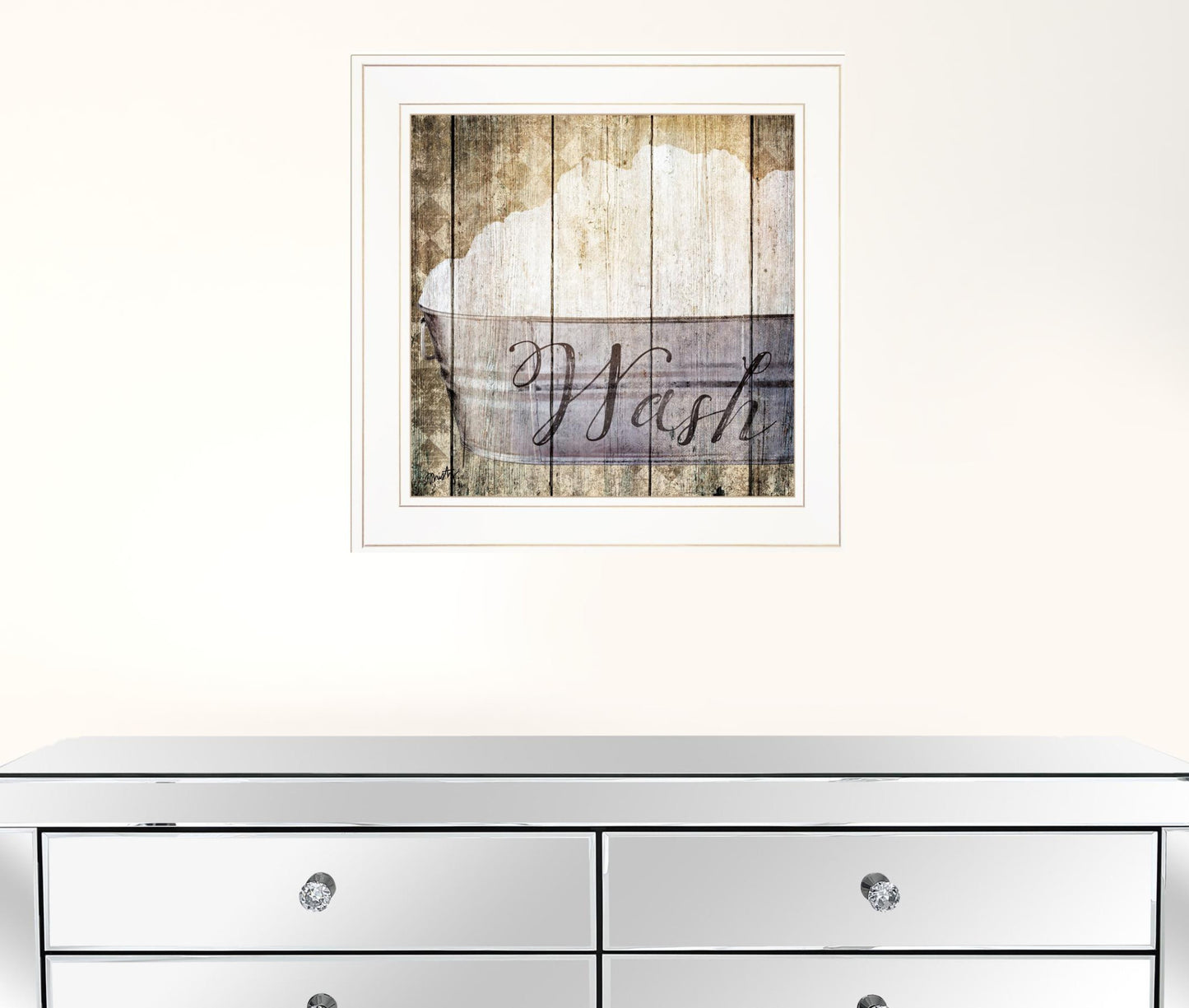 Wash 1 White Framed Print Wall Art