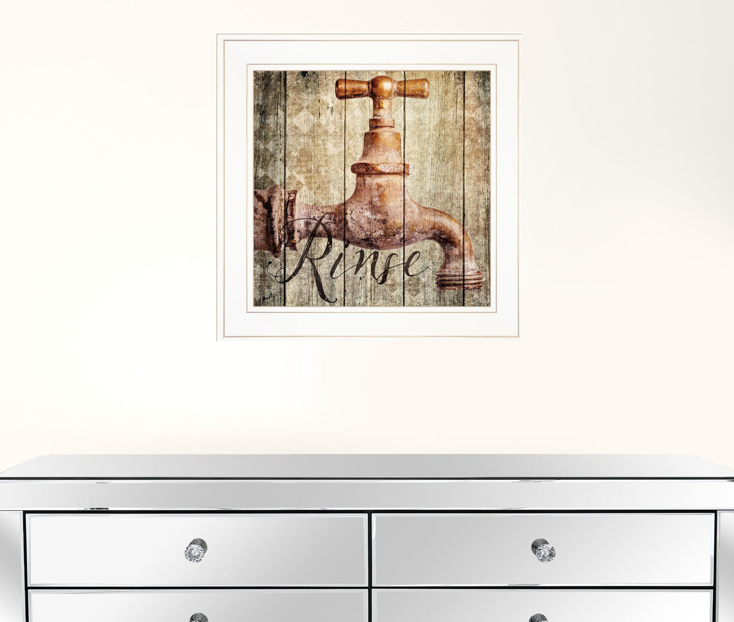 Rinse 1 White Framed Print Wall Art