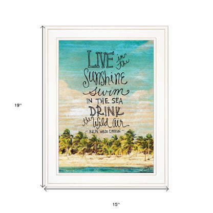 Live In The Sunshine 2 White Framed Print Wall Art