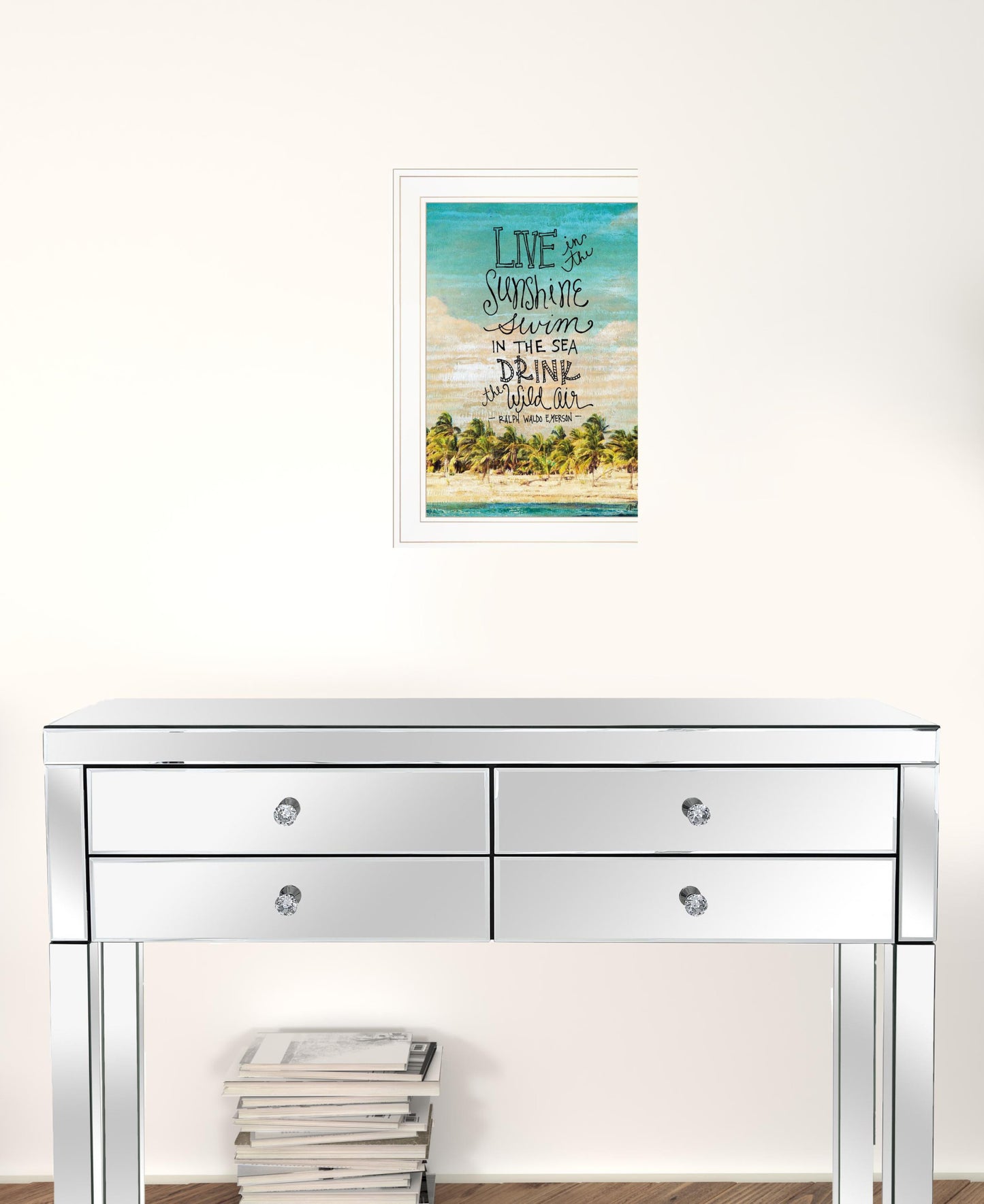 Live In The Sunshine 2 White Framed Print Wall Art