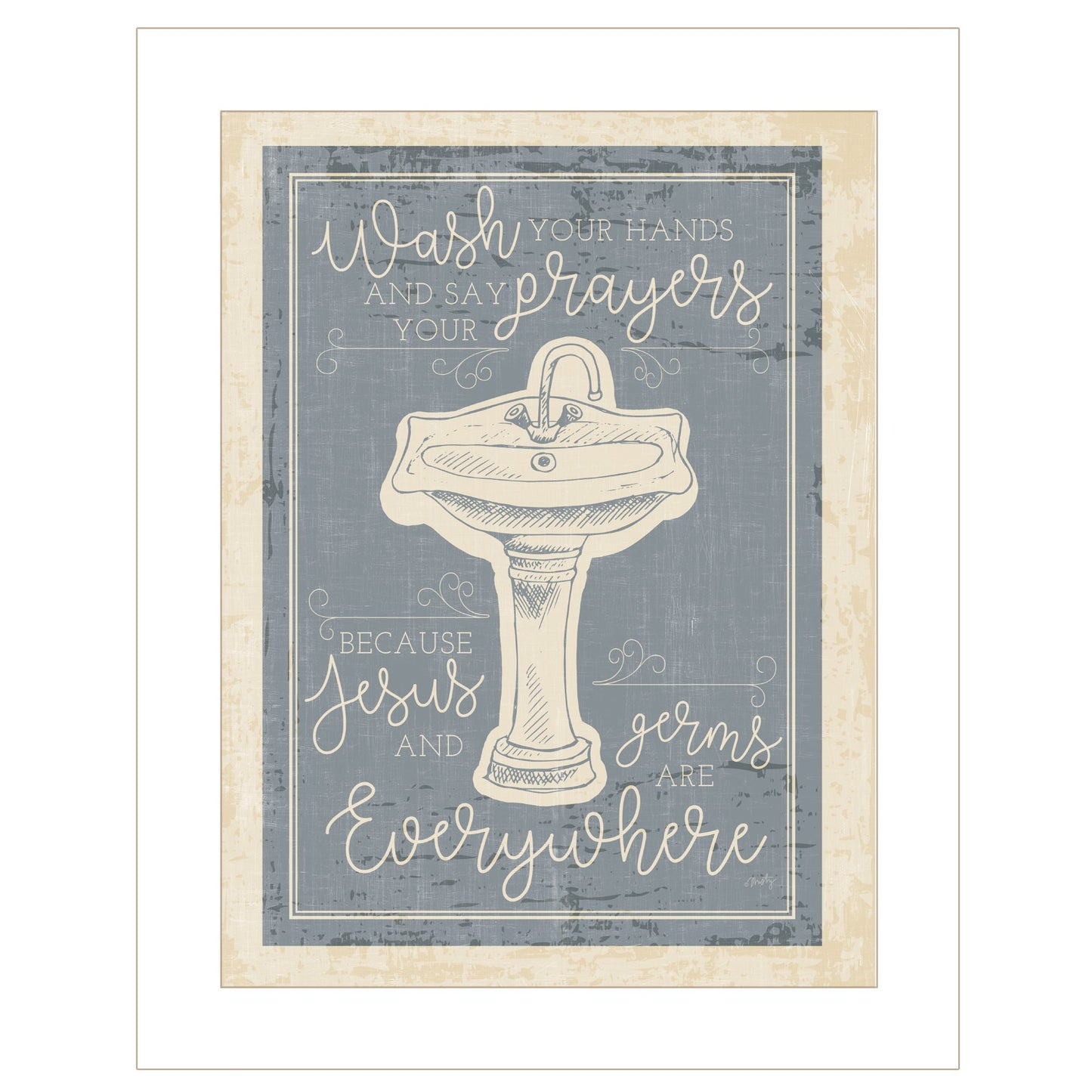 Wash Your Hands 5 White Framed Print Bathroom Wall Art