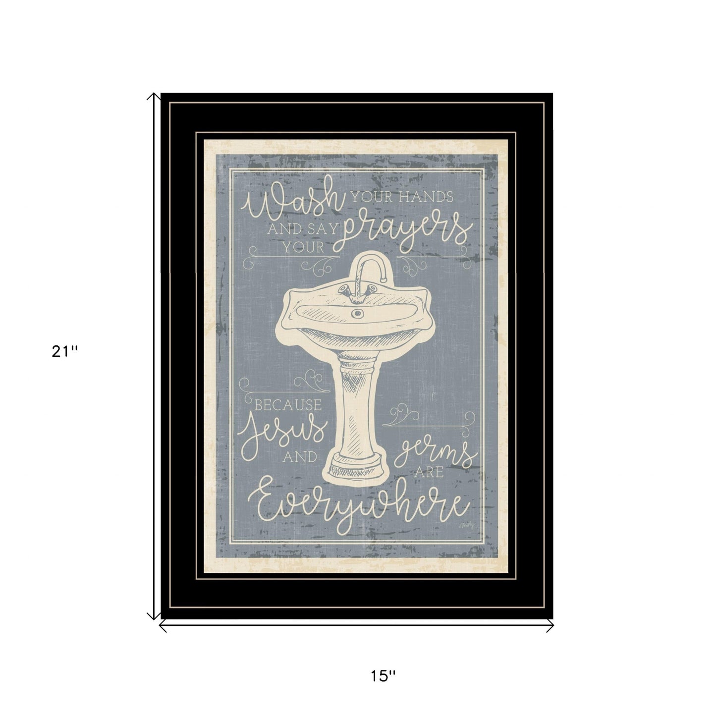 Wash Your Hands 8 Black Framed Print Bathroom Wall Art