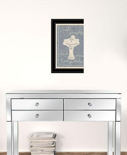 Wash Your Hands 8 Black Framed Print Bathroom Wall Art