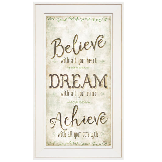 Believe 2 White Framed Print Wall Art