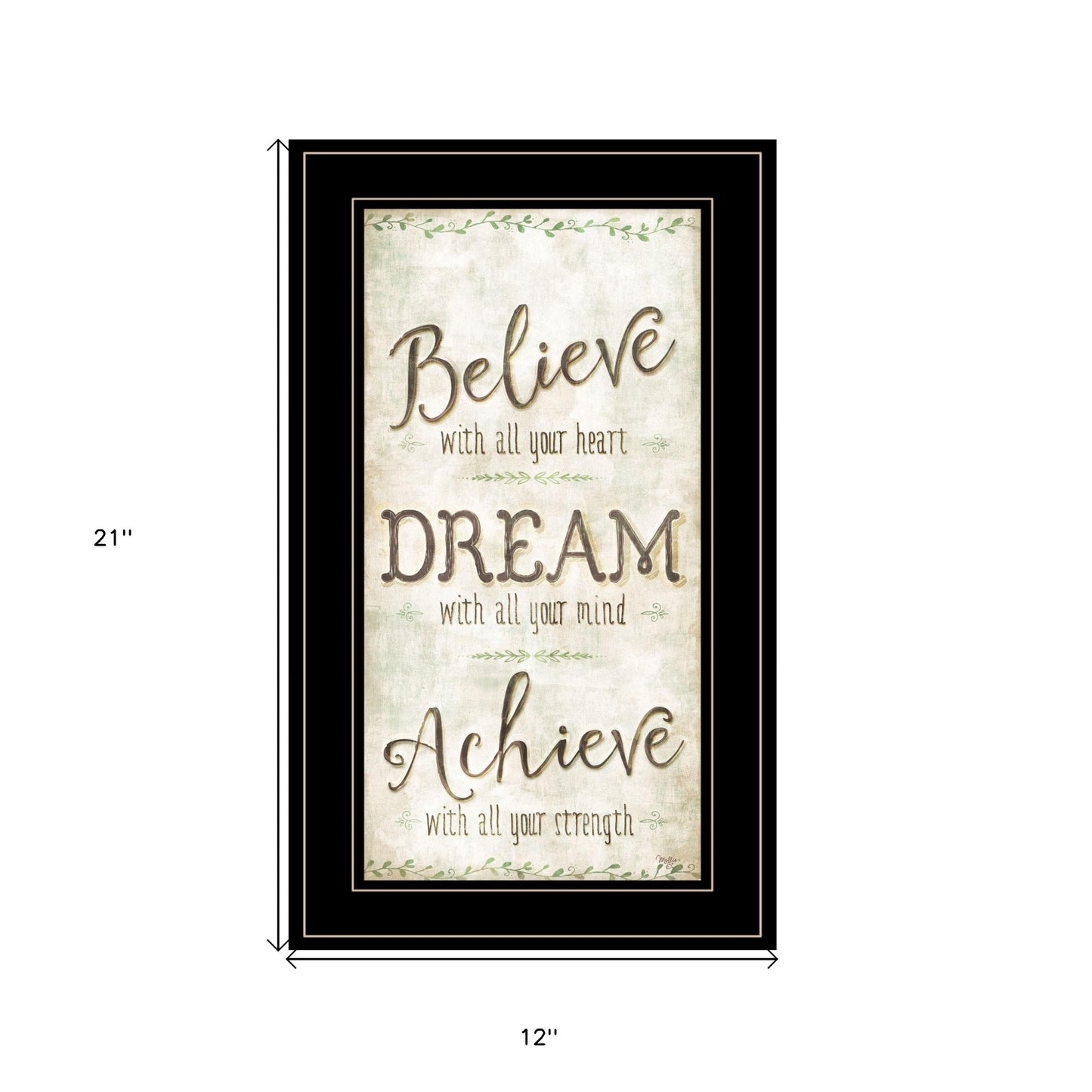 Believe 3 Black Framed Print Wall Art