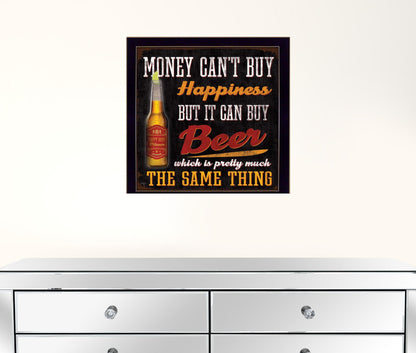 Money Cant Buy Happiness Black Framed Print Wall Art