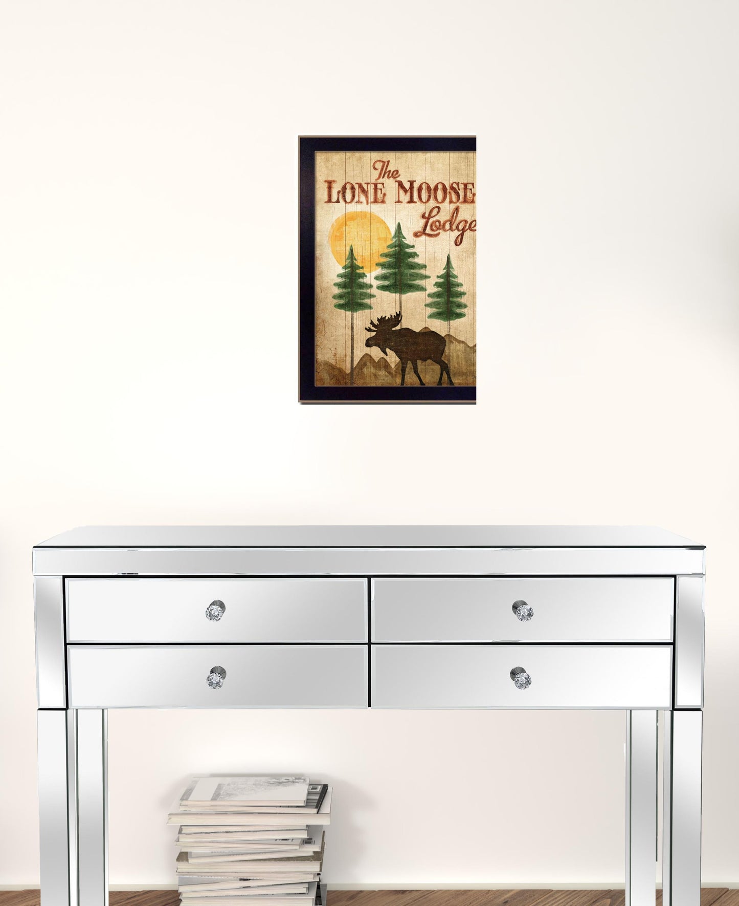 Lone Moose 2 Black Framed Print Wall Art