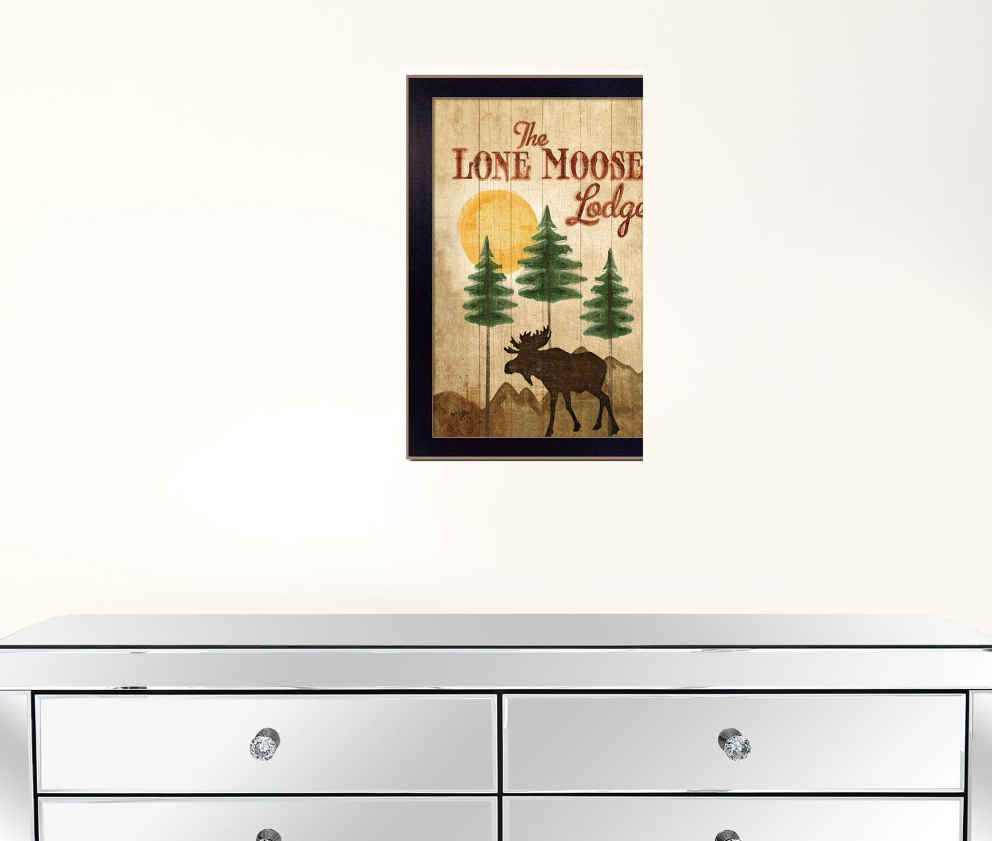 Lone Moose 1 Black Framed Print Wall Art