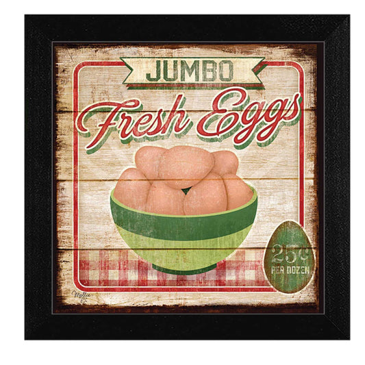 Jumbo Fresh Eggs Black Framed Print Wall Art