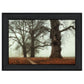 Misty Trees Black Framed Print Wall Art