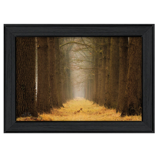 Yellow Path Black Framed Print Wall Art