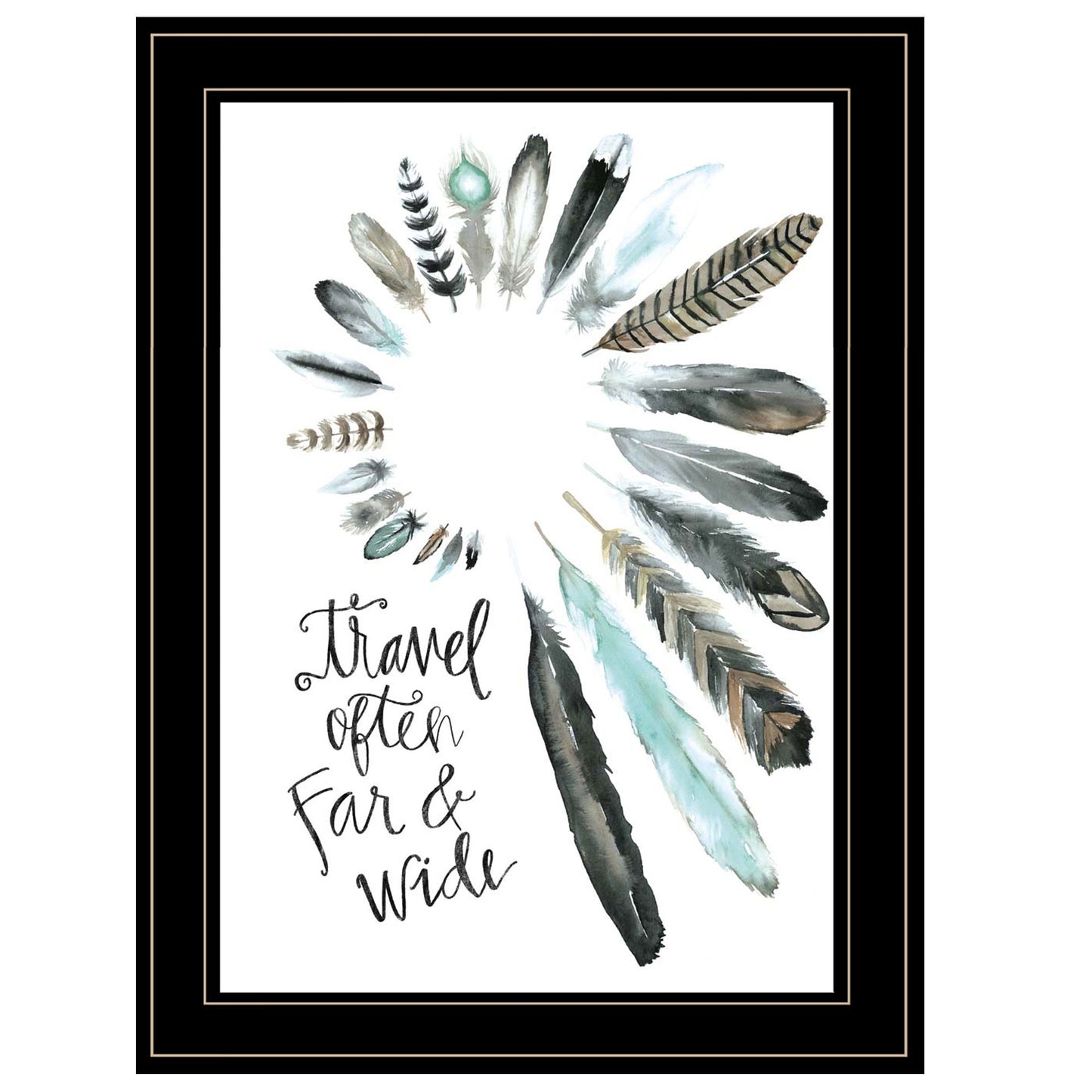 Travel Often Far and Wide 2 Black Framed Print Wall Art