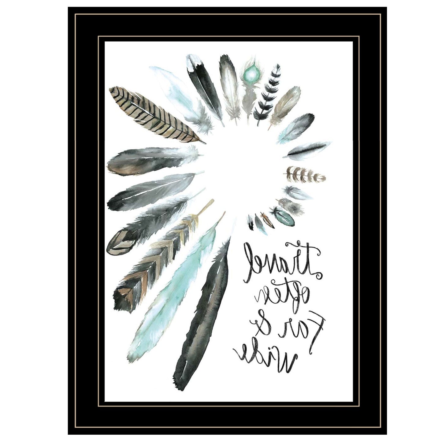 Travel Often Far And Wide 2 Black Framed Print Wall Art