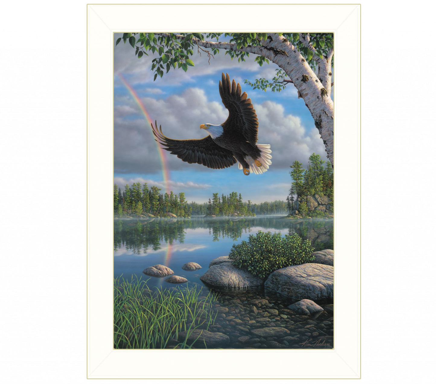 On Eagles Wings 2 White Framed Print Wall Art