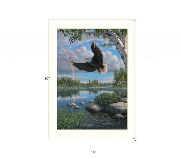 On Eagles Wings 2 White Framed Print Wall Art