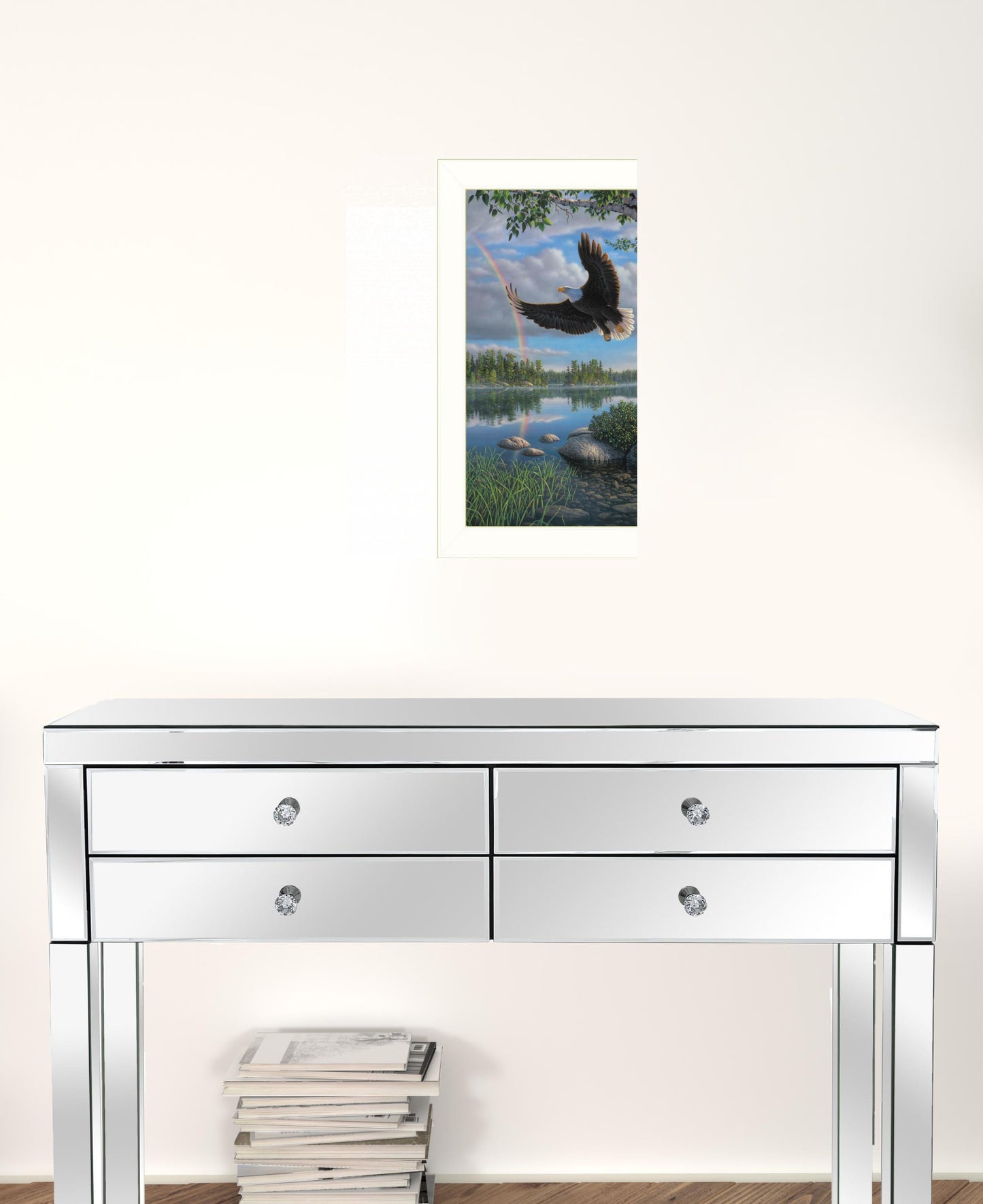 On Eagles Wings 2 White Framed Print Wall Art