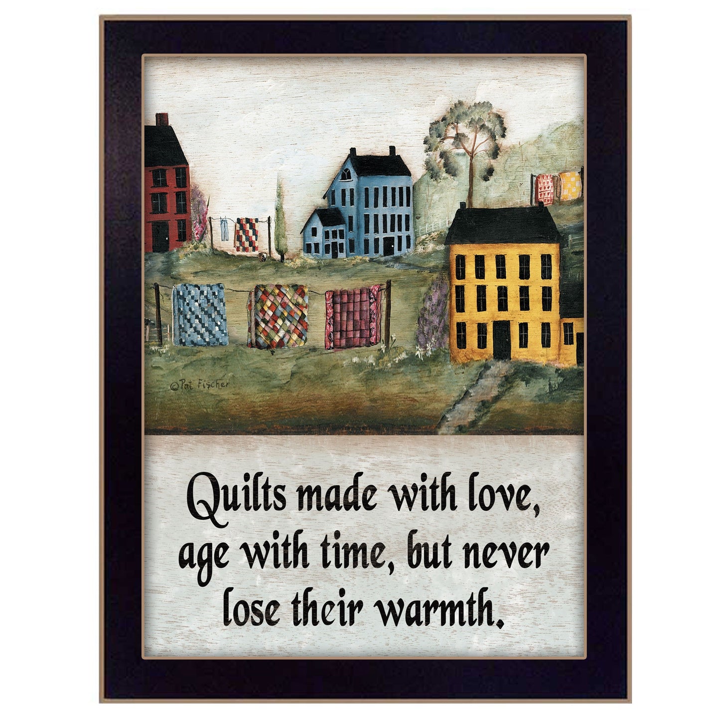 Quilts Made With Love Black Framed Print Wall Art