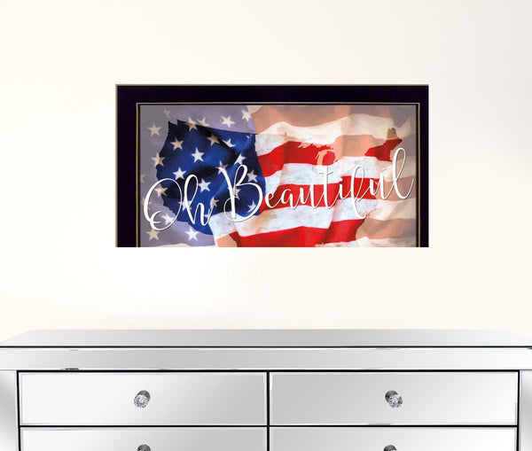 Oh Beautiful America Black Framed Print Wall Art