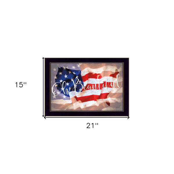 Oh Beautiful America Black Framed Print Wall Art