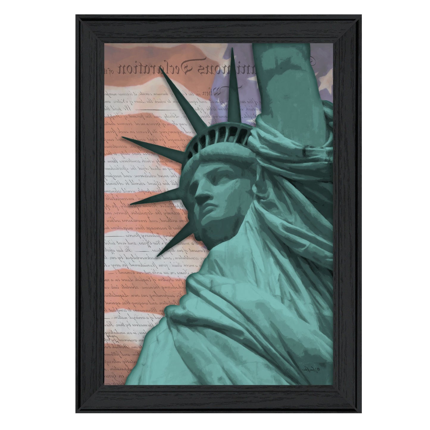 Lady Liberty Black Framed Print Wall Art