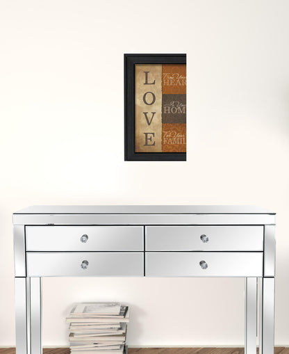 Love 3 Black Framed Print Wall Art