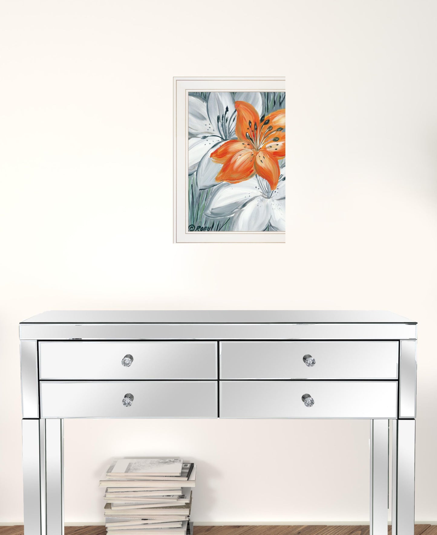 Tiger Lily In Orange 1 White Framed Print Wall Art