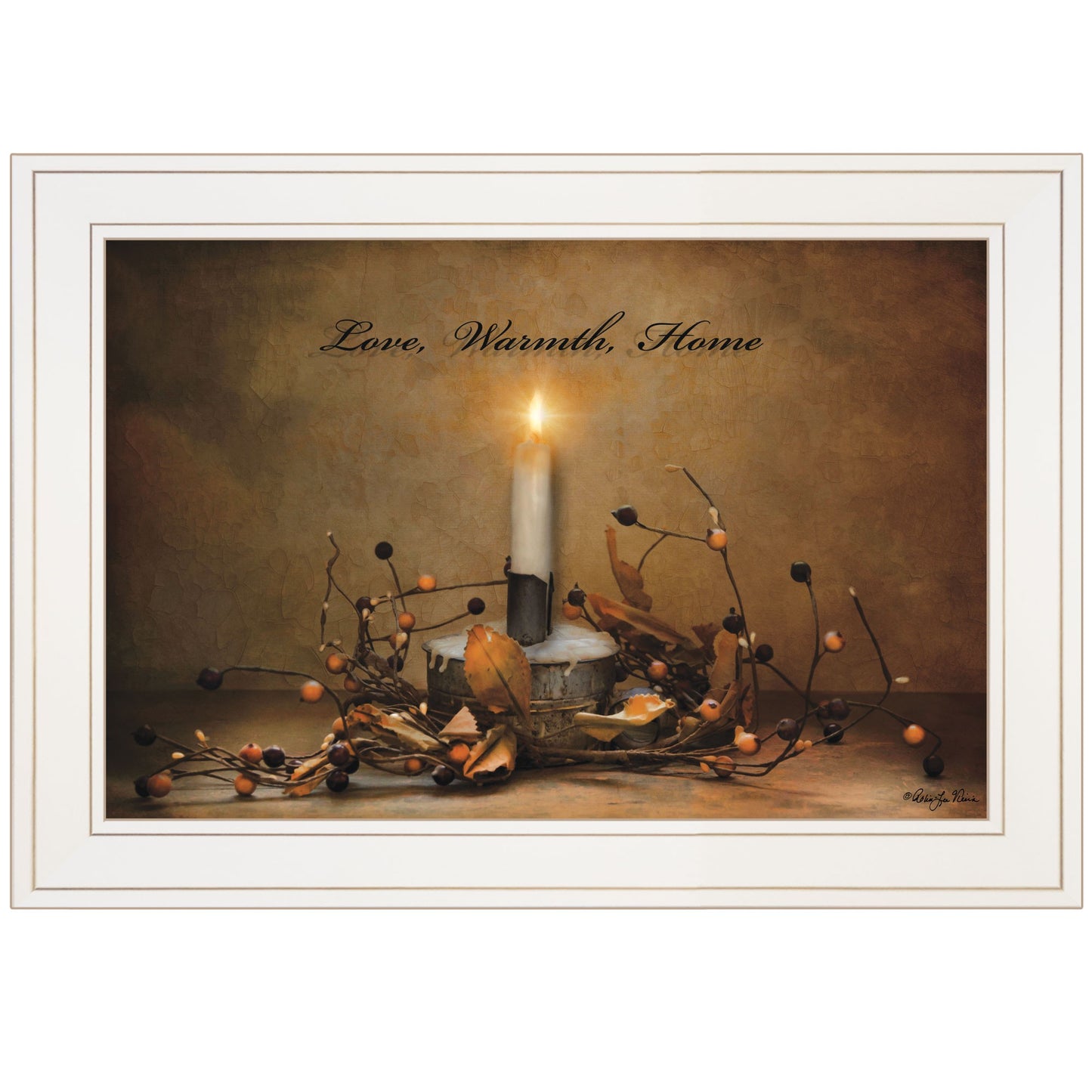 Love Warmth Home 1 White Framed Print Wall Art