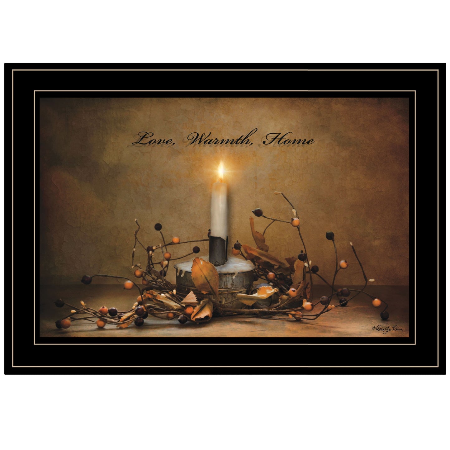 Love Warmth Home 2 Black Framed Print Wall Art