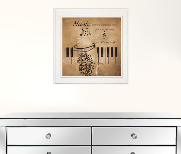 Music 1 White Framed Print Wall Art