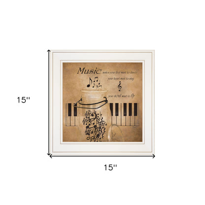 Music 1 White Framed Print Wall Art