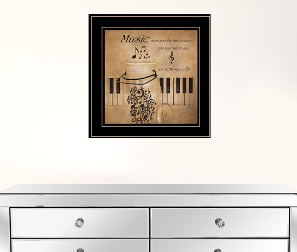 Music 2 Black Framed Print Wall Art