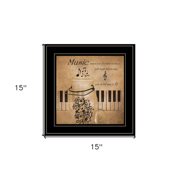 Music 2 Black Framed Print Wall Art