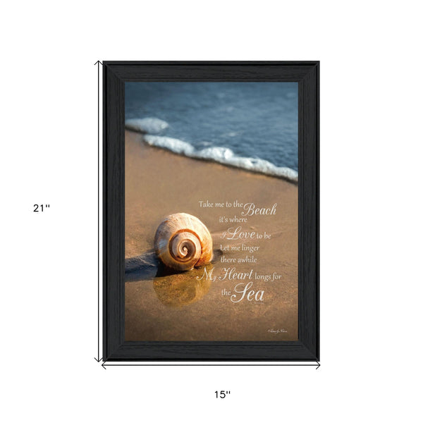 Take Me To The Beach Black Framed Print Wall Art