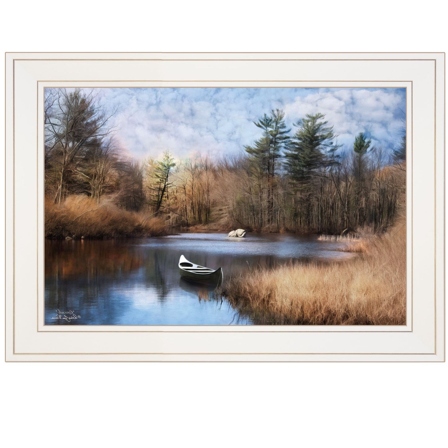 Riverside 1 White Framed Print Wall Art