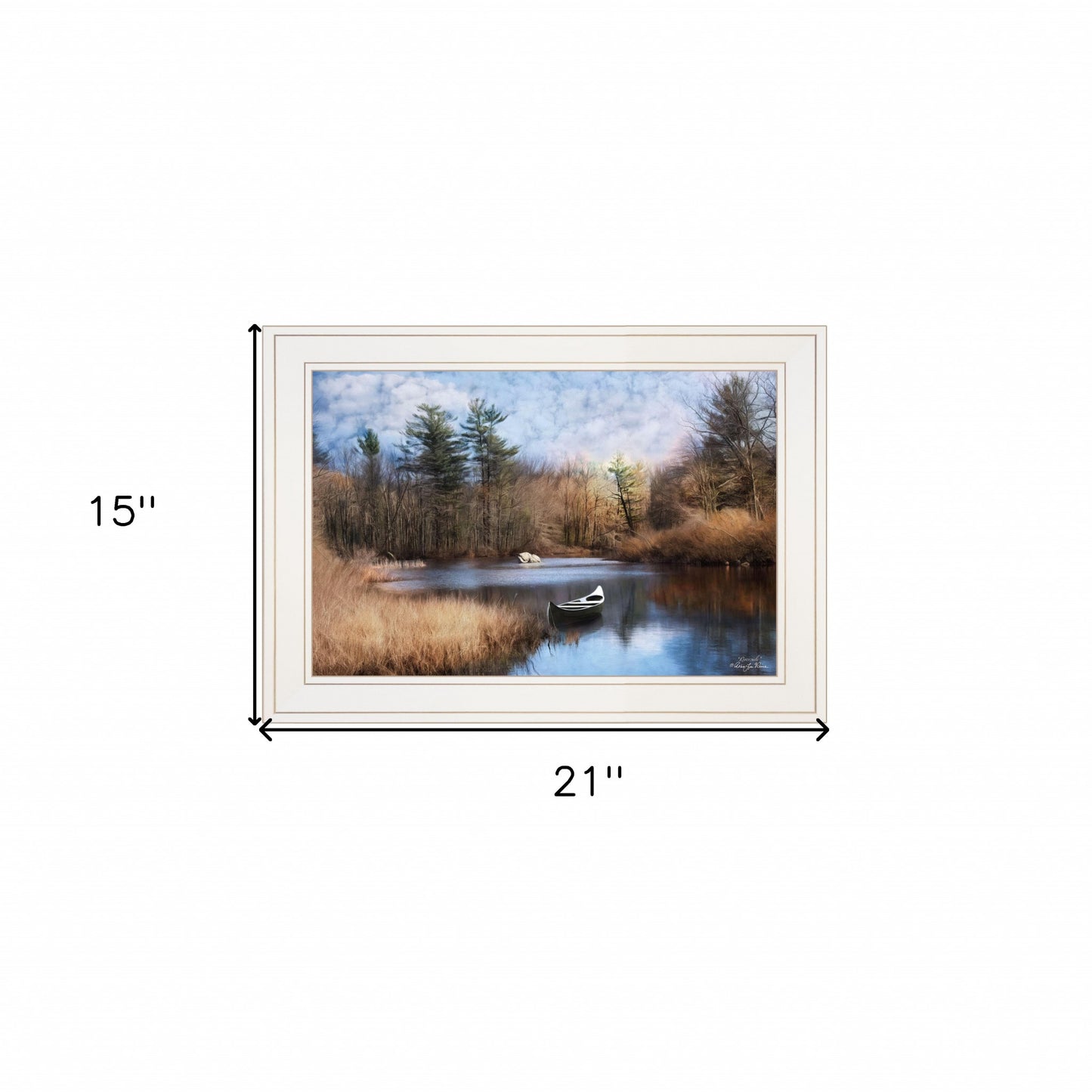 Riverside 1 White Framed Print Wall Art